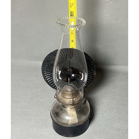 Antique 1900's Wall Mounted Oil Lamp with Glass Chimney-Eagle-Uranium-UV - Picture 7 of 14